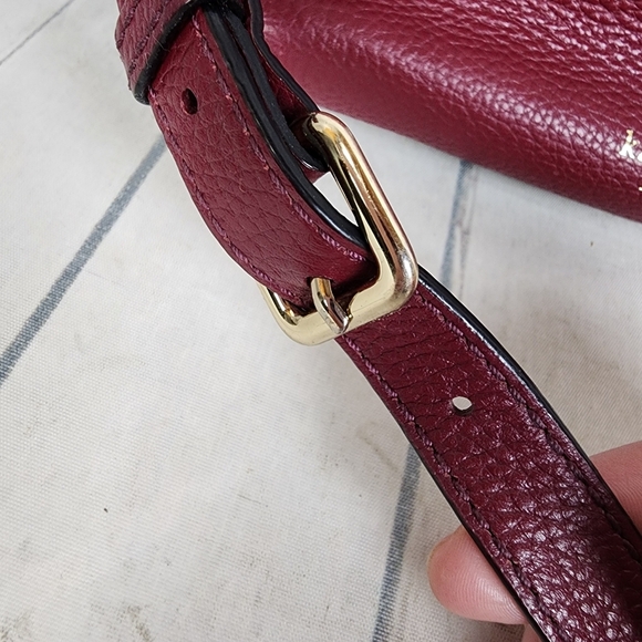 Kate Spade Small Ella Cobble Hill Bag Purse Merlot Red - Picture 12 of 16